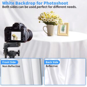 Photo Backdrop Curtains,White Backdrop for Photoshoot, Hemmotop 5x6.5ft White Photography Seamless Backdrops Background for Easter, Birthday Party, Pictures, Photos, Projector (Backdrop only)