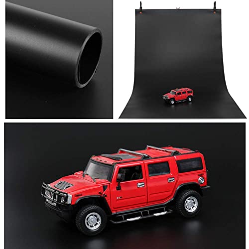 Meking Black PVC Photography Backdrop Matte & Reflective PVC Background 24x51inches (60x130cm) Dual Side Vinyl Photo Backdrop for Product Video Photography Studio