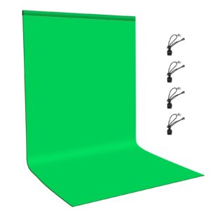 Small Green Screen Backdrops Photo Background for Photography, PULUZ 3.3ft×6.6ft Cloth Greenscreen Background Kit Washable Curtain with 4 Clamps for Photoshoot YouTube Video Recording