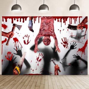 mehofond 7x5ft halloween bloody backdrop halloween horrible party photography background bloody hand bloody body axes hammers saws knives for halloween scary party decorations photo booth props