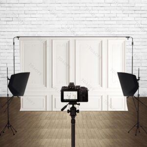 TOAOFY 7x5ft White Room Wall Backdrop Gray Classic Wall Background Interior Vintage Wall Backdrop Kids Adults Girls Birthday Party Baby Shower Cake Table Photo Booth Studio Props TAY1336