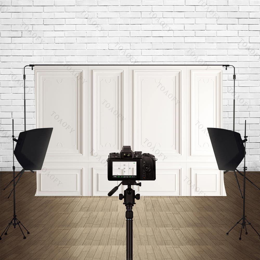 TOAOFY 7x5ft White Room Wall Backdrop Gray Classic Wall Background Interior Vintage Wall Backdrop Kids Adults Girls Birthday Party Baby Shower Cake Table Photo Booth Studio Props TAY1336