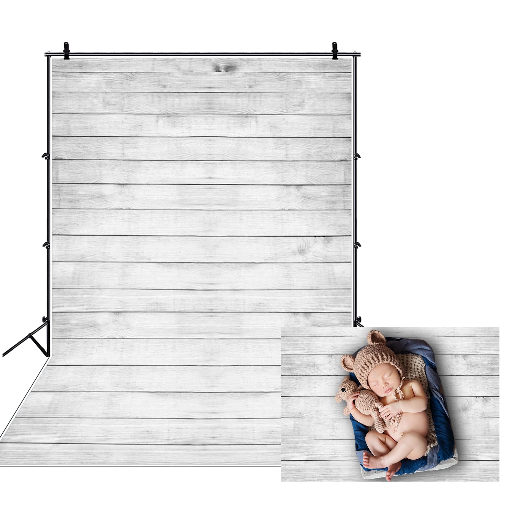 AOFOTO 3x5ft Vintage Wooden Board Background Wood Plank Photography Backdrop Hardwood Fence Panels Kid Baby Boy Girl Artistic Portrait Photoshoot Studio Props Video Drape Wallpaper