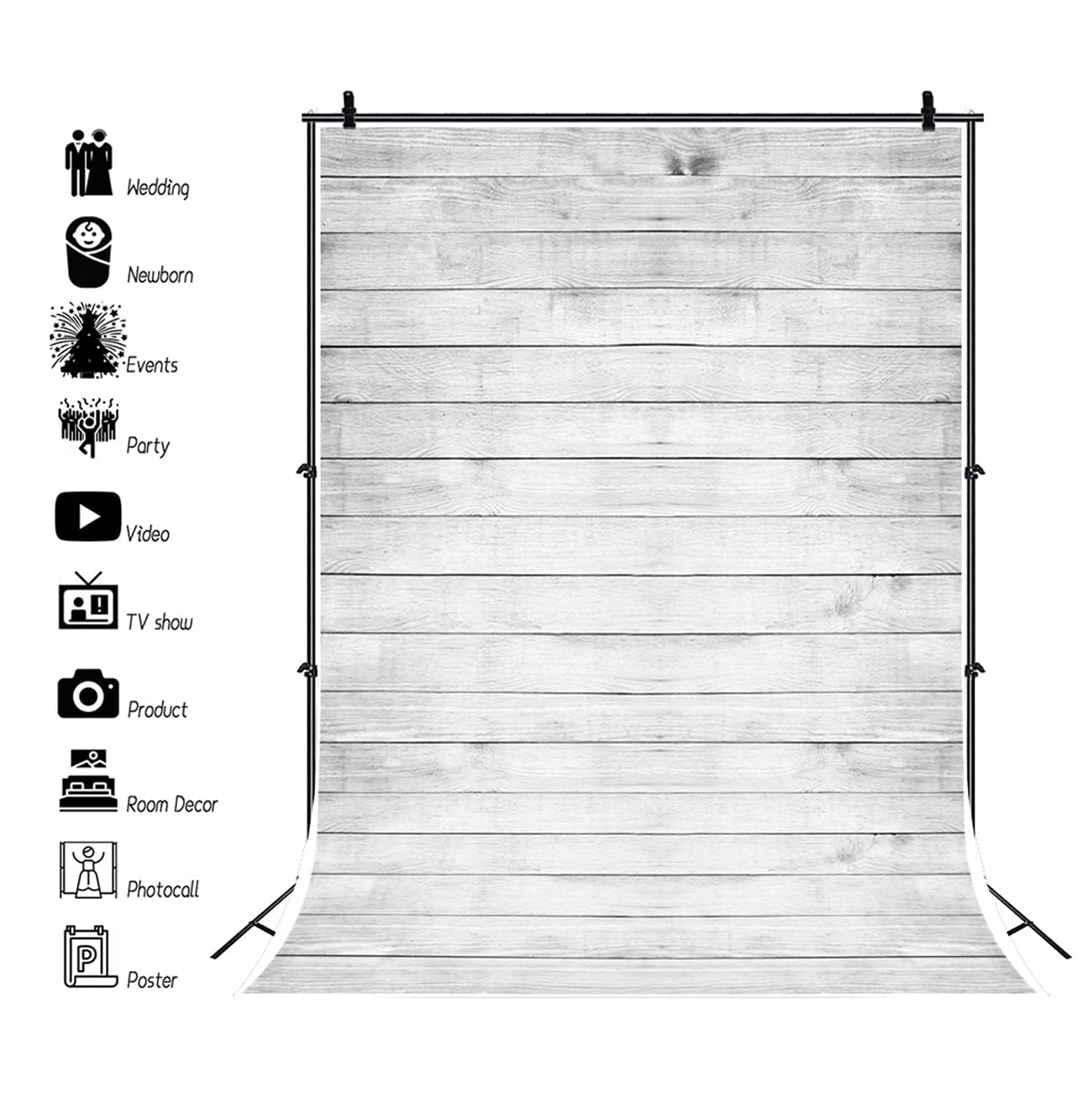 AOFOTO 3x5ft Vintage Wooden Board Background Wood Plank Photography Backdrop Hardwood Fence Panels Kid Baby Boy Girl Artistic Portrait Photoshoot Studio Props Video Drape Wallpaper