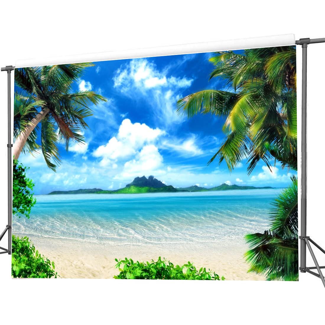 CHAIYA 7x5ft Summer Beach Theme Backdrop Hawaii Beach Backdrop Tropical Luau Summer Background for Aloha Moana Party Decoration Photo Booth Banner 104