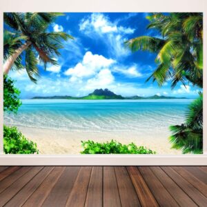 CHAIYA 7x5ft Summer Beach Theme Backdrop Hawaii Beach Backdrop Tropical Luau Summer Background for Aloha Moana Party Decoration Photo Booth Banner 104