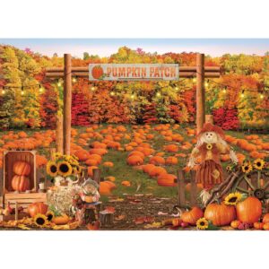 Maijoeyy 7x5ft Fall Backdrop Pumpkin Patch Photography Backdrop Autumn Maple Forest Sunflower Background Farm Harvest Event Thanksgiving Party Banner Decorations