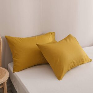 Wellboo Yellow Queen Comforter Sets Solid Mustard Yellow Bedding Comforters Women Men Plain Dark Yellow Quilts Modern Minimalist Gold Yellow Blankets Soft Vintage Ginger Yellow Bedroom Decor Aesthetic