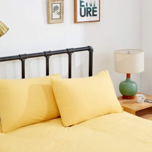 Wellboo Yellow Comforter Sets King Light Yellow Bedding Comforter Sets Cotton Solid Bright Yellow Warm Bedding Blankets King Size Soft Health Spring Yellow Fresh Luxury Bedding Plain Yellow King Bed