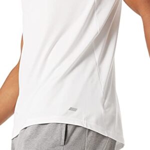 Amazon Essentials Men's Tech Stretch Tank T-Shirt, White, Large