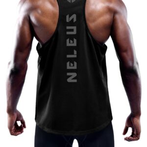 NELEUS Men's 3 Pack Dry Fit Workout GYM Muscle Tank Tops,5031,Black,grey,olive Green,XL,EU 2XL