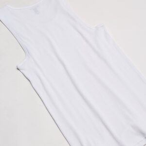 Nautica Men's 4 Pack Ribbed Cotton Tank, White, Medium