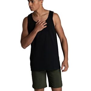 Fruit of the Loom Men's Eversoft Cotton Sleeveless T Shirts, Breathable & Moisture Wicking with Odor Control, Sizes S-4X, Tank-2 Pack-Black Ink, 3X-Large