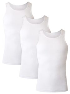 hanes mens comfortsoft moisture wicking tagless tank undershirts - multipacks undershirts, white 3-pack, xx-large us