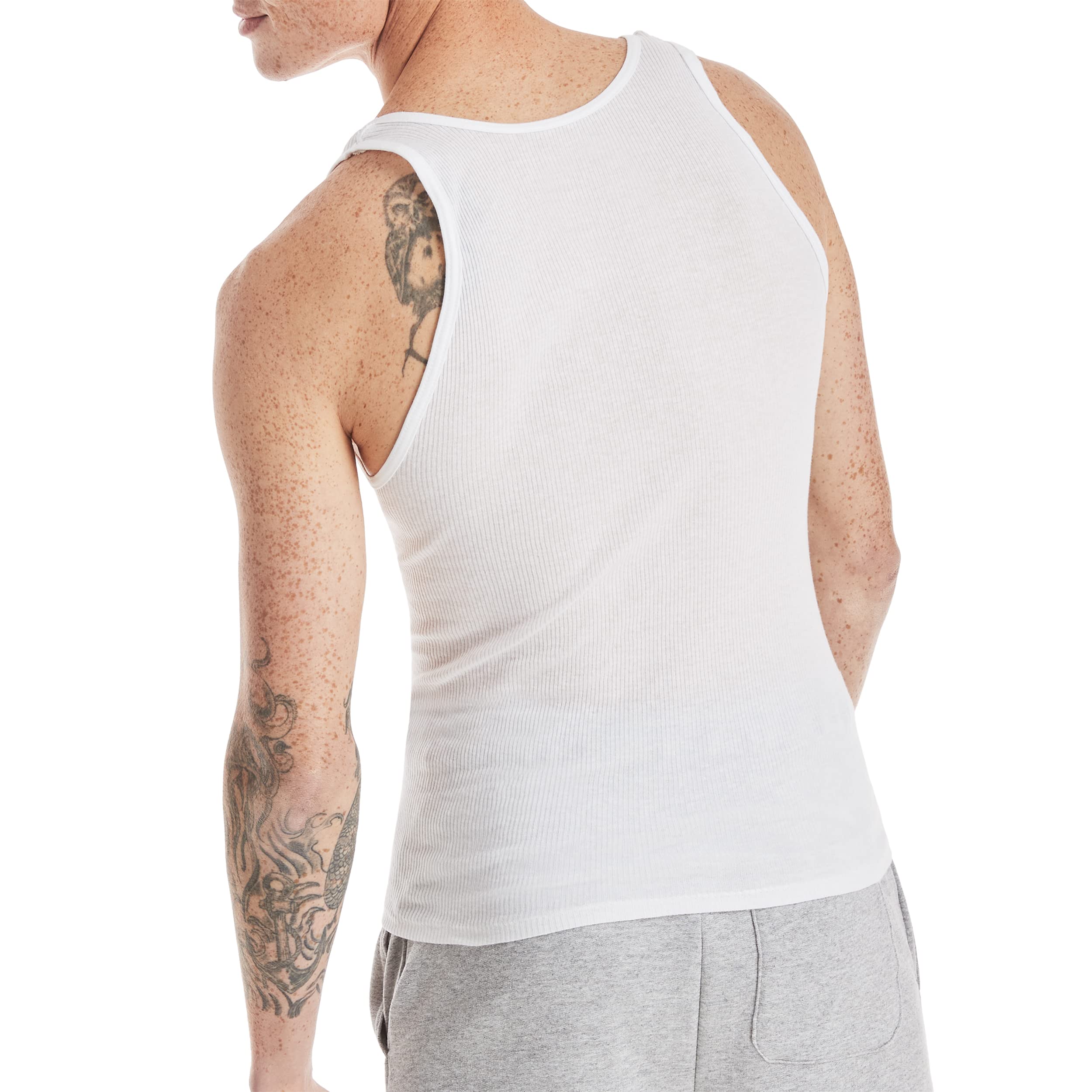 Hanes mens Comfortsoft Moisture Wicking Tagless Tank Undershirts - Multipacks undershirts, White 3-pack, XX-Large US