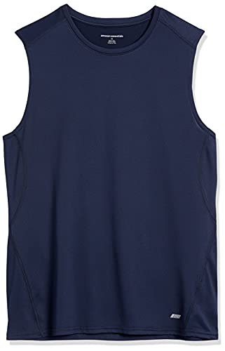 Amazon Essentials Men's Tech Stretch Muscle Shirt, Navy, Large