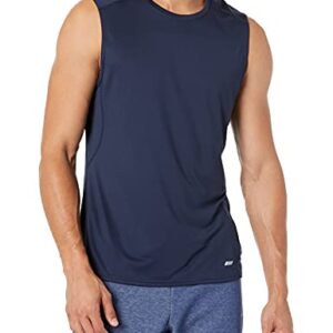 Amazon Essentials Men's Tech Stretch Muscle Shirt, Navy, Large