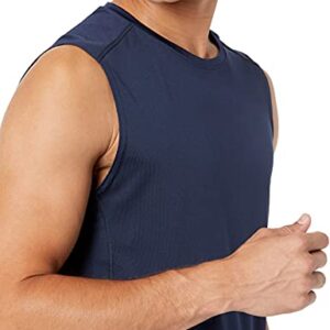 Amazon Essentials Men's Tech Stretch Muscle Shirt, Navy, Large