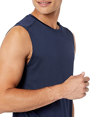 Amazon Essentials Men's Tech Stretch Muscle Shirt, Navy, Large