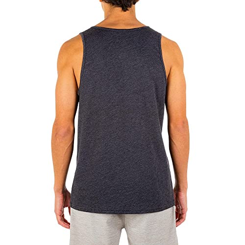 Hurley mens One and Only Graphic Tank Top T Shirt, Black Heather Noise Aqua, X-Large US