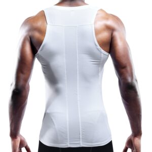 NELEUS Men's 3 Pack Mesh Compression Tank Top Athletic Base Layer,802,White,M,EUR L