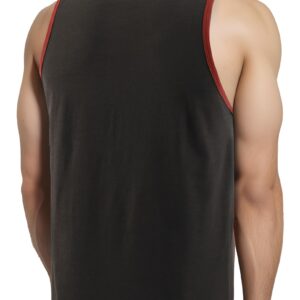 KNQR Men's Casual Retro Slim Fit Workout Gym Muscle Running Tank Top Undershirts Sleeveless Shirts H.Charcoal/Rusty L