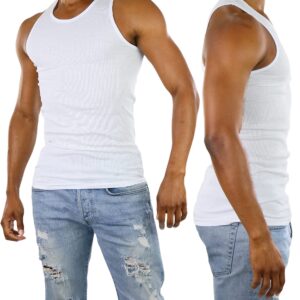 ToBeInStyle Men's Single A-Shirt Tank Top Undershirt- White - S