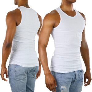 ToBeInStyle Men's Single A-Shirt Tank Top Undershirt- White - S