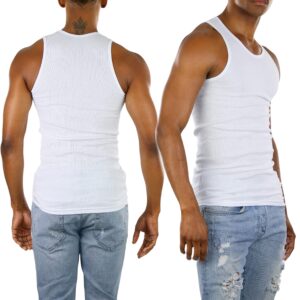 ToBeInStyle Men's Single A-Shirt Tank Top Undershirt- White - S