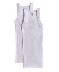 2(x)ist men's essential cotton square cut tank 2-pack pure white, medium