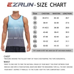 EZRUN Men's Quick Dry Workout Tank Top for Bodybuilding Gym Athletic Jogging Running,Fitness Training Swim Sleeveless Shirts(BlueGradient,s)