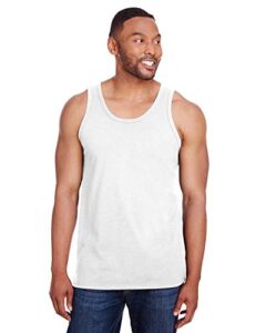 champion men's ringspun cotton tank top s white