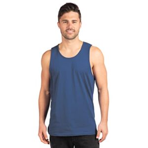 next level apparel men's cotton muscle tank top, royal, large