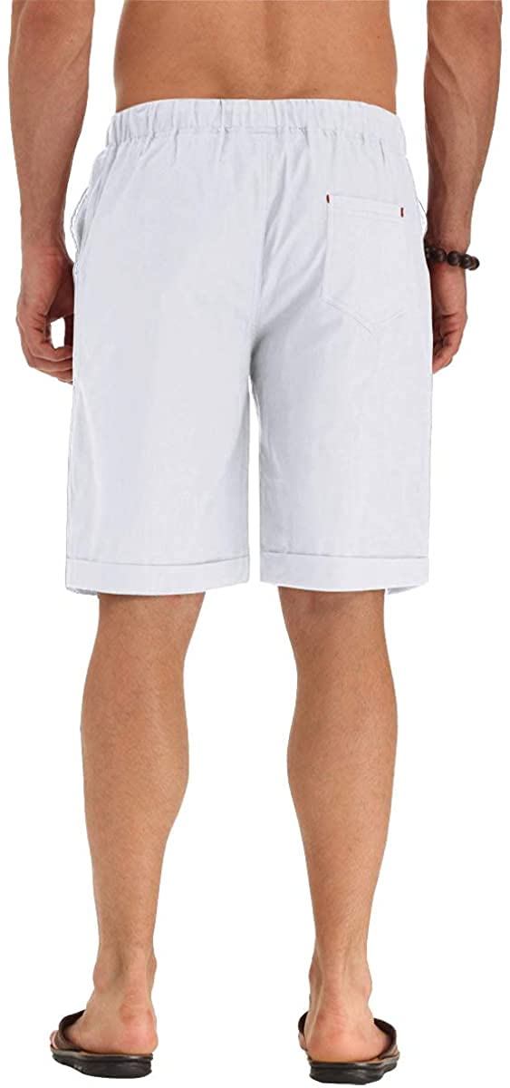 Sailwind Men’s Linen Shorts Casual Drawstring Summer Beach Shorts