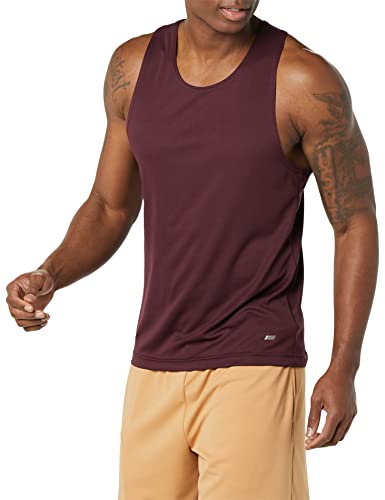 Amazon Essentials Men's Tech Stretch Tank Baselayer, Burgundy, XX-Large