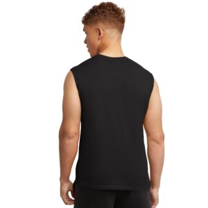 Hanes Originals Cotton T-Shirt, Muscle Tank for Men, Lightweight Sleeveless Tee, Black