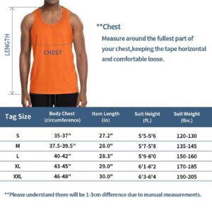 Zengjo Mens Running Tank Top(Orange,M)