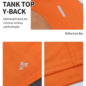 Zengjo Mens Running Tank Top(Orange,M)