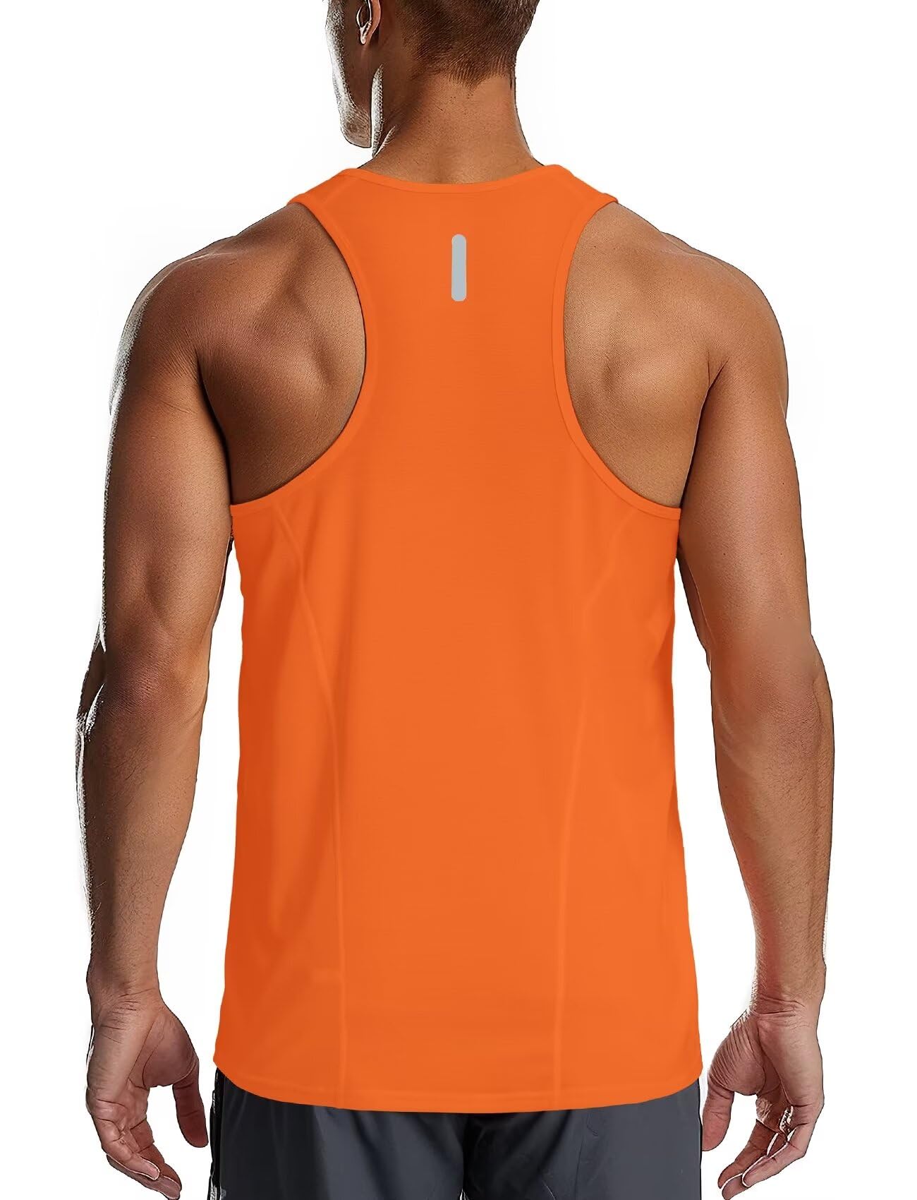 Zengjo Mens Running Tank Top(Orange,M)