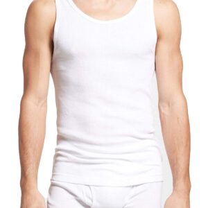 Calvin Klein Men`s Classic Ribbed Tank 3-Pack (White(NM9070X-100)/White/White, Large)