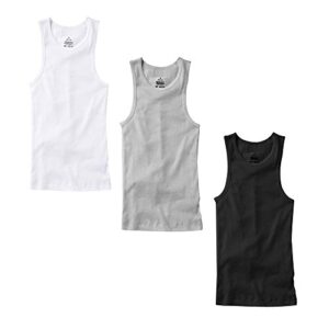 TZ Promise 3-6 Pack Men's 100% Cotton Wife Beater A-Shirts Undershirt Plain Ribbed Tank Top (3-Pack Mixed, X-Large)