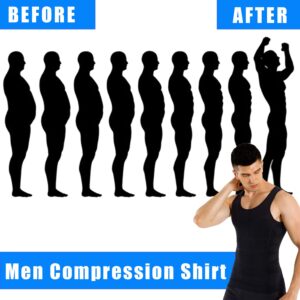 COOFANDY Men's Compression Shirt Body Shaper Tank Top Slimming Sleeveless Shirts White