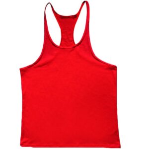 YAKER Men's Fitness Gym Tank Top Singlet Bodybuilding Stringers Sleeveless Muscle Shirt (XL, Red)