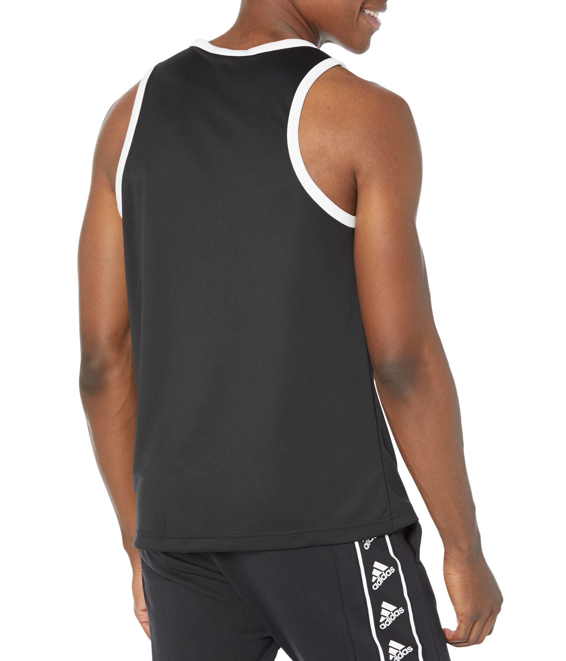 adidas Men's 3-Stripes Tank, Black/White, Small