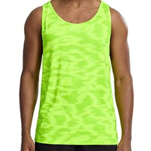 Running Tank Top Men,Sleeveless Workout Shirts Dry Fit Gym Bodybuilding Muscle Tanks(Neon Green,M)