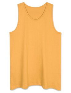 men's sleeveless premium basic casual solid tank top shirts xl squash gold