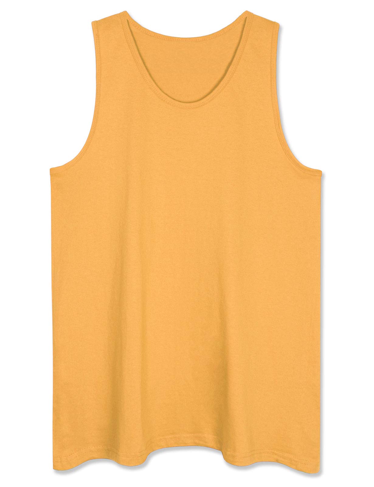 Men's Sleeveless Premium Basic Casual Solid Tank Top Shirts XL Squash Gold