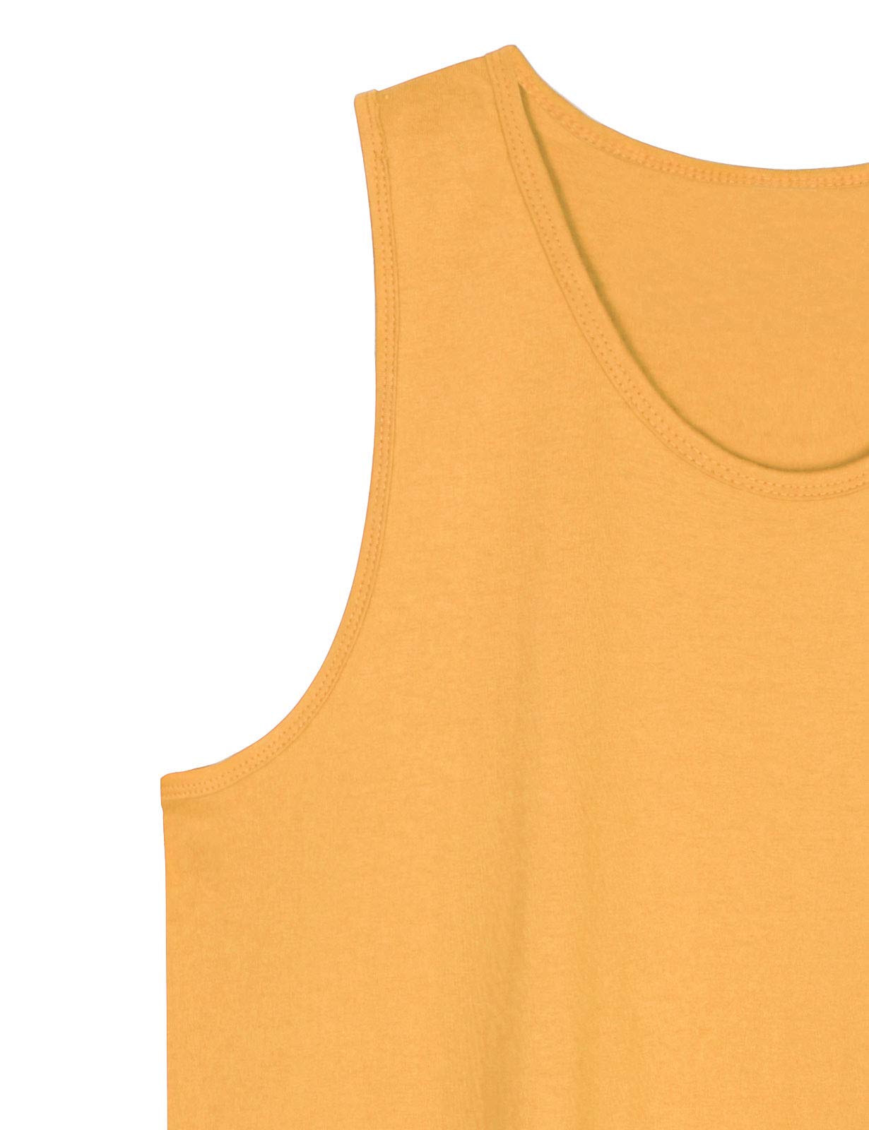 Men's Sleeveless Premium Basic Casual Solid Tank Top Shirts XL Squash Gold