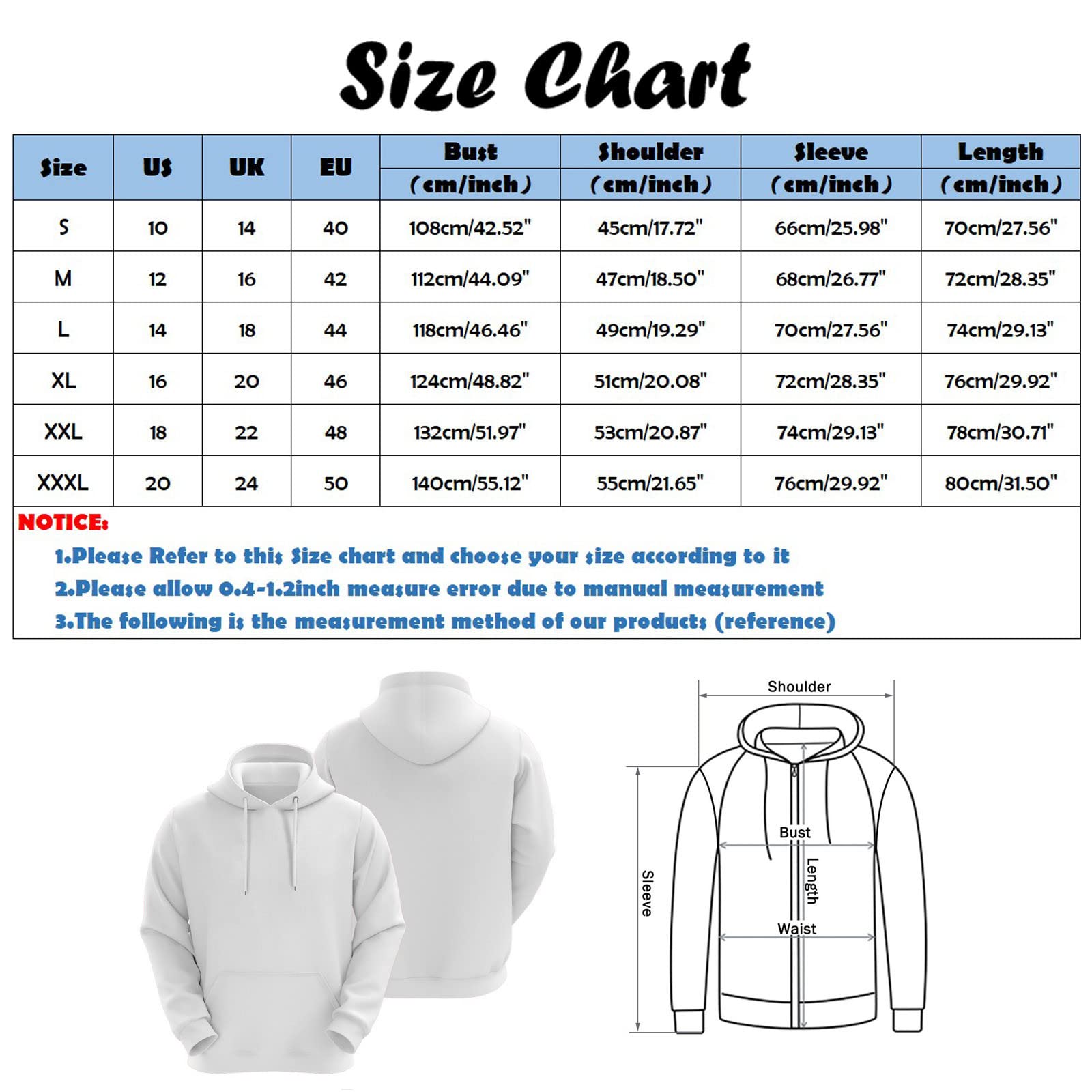 Christmas Sweater Men Big and Tall Mens Ugly Christmas Sweaters Novelty 3D Graphic Sweatshirts Hoodie Drawstring Pullover Hoodies with Pocket White