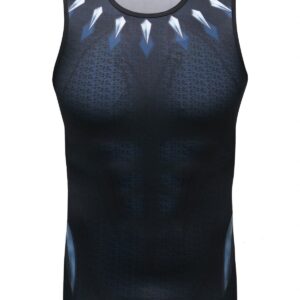 Red Plume Men's Muscle Tank Top Sleeveless T-Shirts Baselayer Tees Cool Dry Compression Shirts Running Sports Vest (Panther, L)